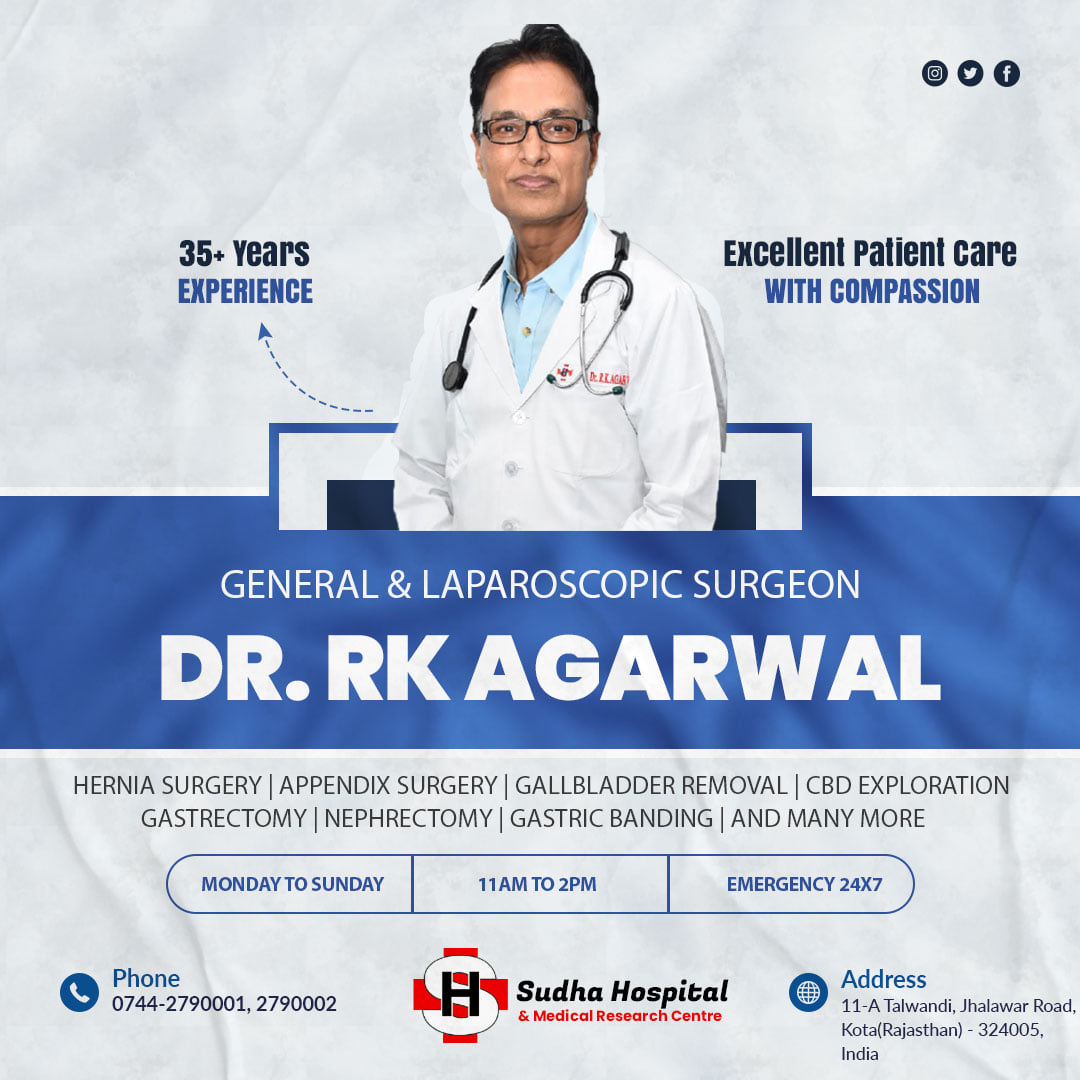 Dr. RK Agarwal | General & Laparoscopic Surgeon at Sudha Hospital & Medical Research Centre